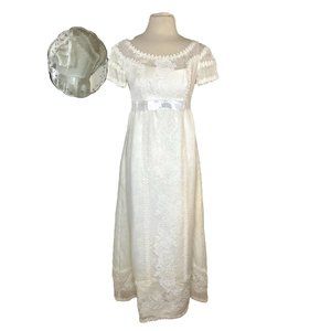 Vintage Fink Originals Wedding Dress Small White 1960’s empire waist